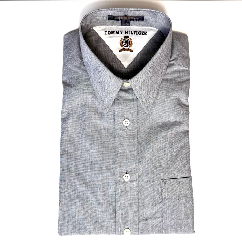 Vintage 90s Tommy Hilfiger Long Sleeve Button Up Shirt NWT Size 16-33